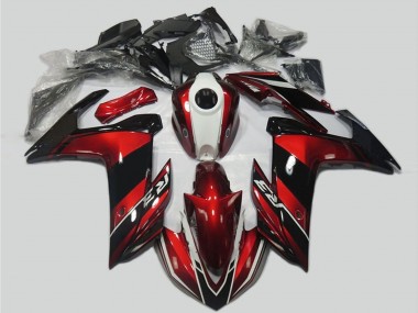 Best 2015-2018 Yamaha R3 Motorcycle Fairing Kits - Red White Glossy Black UK