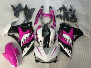 Best 2015-2018 Yamaha R3 Motorcycle Fairings - White Pink Glossy Black Shark UK