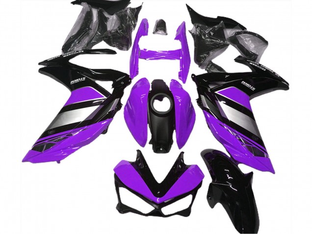 2015-2018 Yamaha R3 Motorcycle Fairings - Purple Silver Glossy Black UK