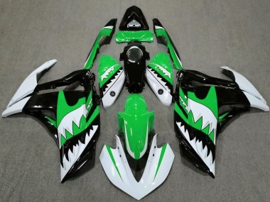 Best 2015-2018 Yamaha R3 Motorcycle Fairings - White Green Black Shark UK