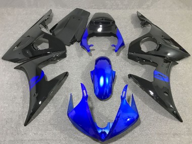 Best 2003-2004 Yamaha R6 Motorcycle Fairings - Blue Glossy Black UK