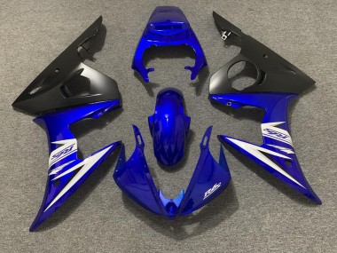 Best 2003-2004 Yamaha R6 Motorcycle Fairing - Blue White Matte Black UK