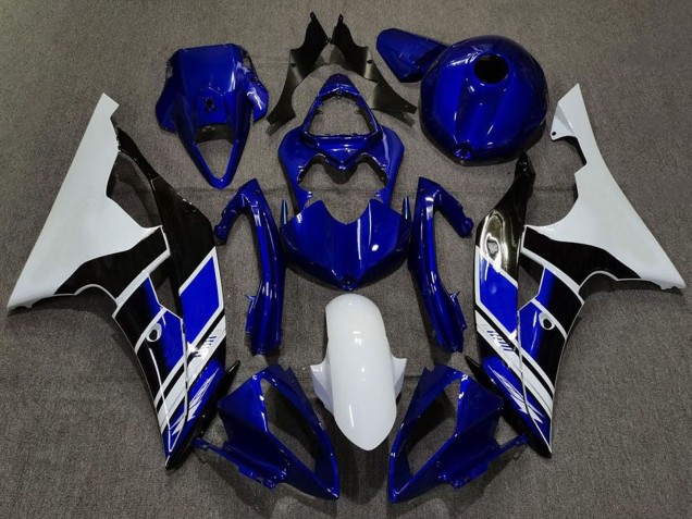 2008-2016 Yamaha R6 Motorcycle Fairings - White Blue Glossy Black UK