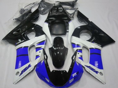 Best 1998-2002 Yamaha R6 Motorcycle Fairings - White Blue Glossy Black UK