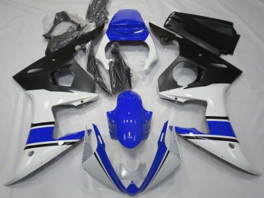 Best 2003-2004 Yamaha R6 Motorcycle Fairings - White Blue Matte Black UK