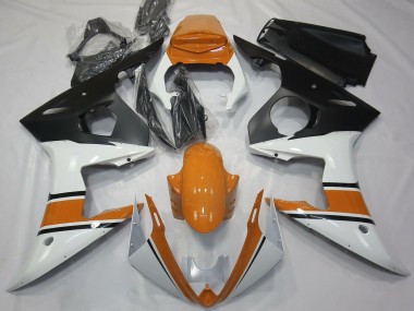Best 2003-2004 Yamaha R6 Motorcycle Fairings - White Orange Matte Black UK
