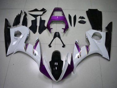 Best 2003-2004 Yamaha R6 Motorcycle Fairings - White Purple Glossy Black UK