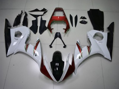Best 2003-2004 Yamaha R6 Motorcycle Fairings - White Red Glossy Black UK