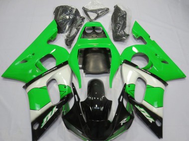 Best 1998-2002 Yamaha R6 Motorcycle Fairing - Green White Glossy Black UK