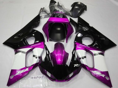 Best 1998-2002 Yamaha R6 Motorcycle Fairings - Purple White Glossy Black UK