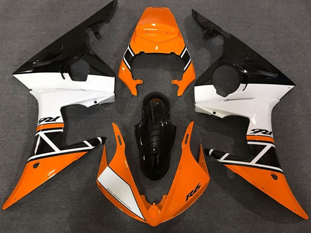 2003-2004 Yamaha R6 Motorcycle Fairings - Orange White Glossy Black UK