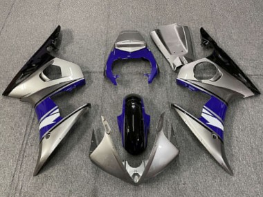 Best 2003-2004 Yamaha R6 Motorcycle Fairings - Silver Blue Glossy Black UK