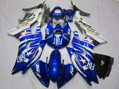 Best 2008-2016 Yamaha R6 Motorcycle Fairings - White Blue Fiat Acer Motul Michelin UK