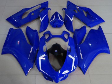 Best 2011-2014 Ducati 1199 Motorcycle Fairings - Glossy Blue White UK