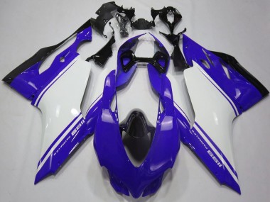 Best 2011-2014 Ducati 1199 Motorcycle Fairings - Glossy Blue White Black UK