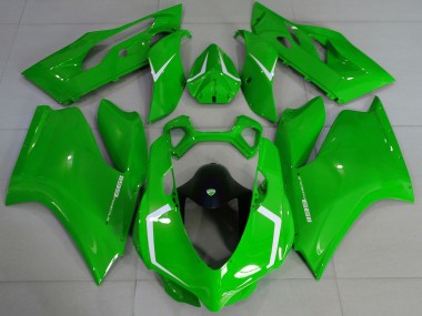 Best 2011-2014 Ducati 1199 Motorcycle Fairings - Glossy Green White UK