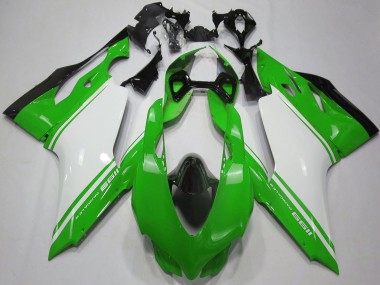 Best 2011-2014 Ducati 1199 Motorcycle Fairings - Glossy Green White Black UK