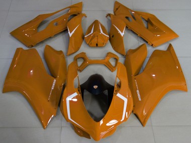 Best 2011-2014 Ducati 1199 Motorcycle Fairings - Brown White UK