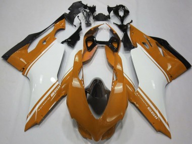 Best 2011-2014 Ducati 1199 Motorcycle Fairings - Brown White Black UK