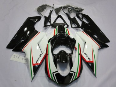 Best 2007-2014 Ducati 848 Motorcycle Fairings - White Red Green Glossy Black UK