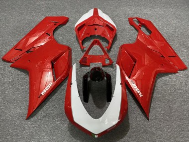 Best 2007-2014 Ducati 1198 Motorcycle Fairings - Red White Black UK