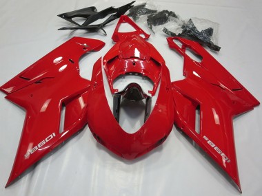Best 2007-2014 Ducati 1098 Motorcycle Fairings - Glossy Red Glossy Black UK