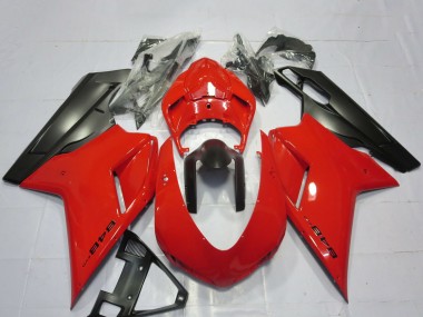 Best 2007-2014 Ducati 848 Motorcycle Fairings - Red Matte Black UK