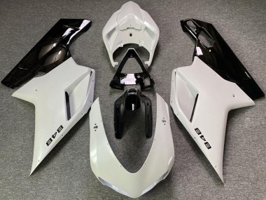 Best 2007-2014 Ducati 848 Motorcycle Fairings - Pearl White Glossy Black UK