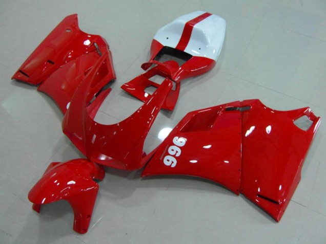 1993-2005 Ducati 996 Motorcycle Fairings - Glossy Red White UK