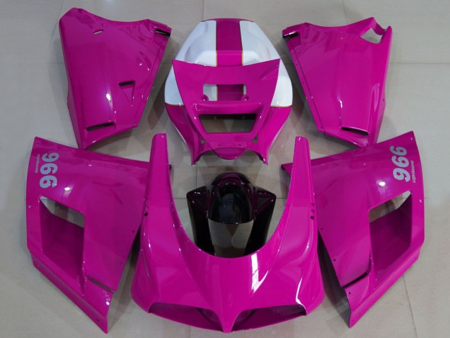 1993-2005 Ducati 996 Motorcycle Fairings - Glossy Pink White Black UK