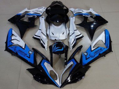 Best 2009-2014 BMW S1000RR Motorcycle Fairings - White Blue Glossy Black Alpha UK