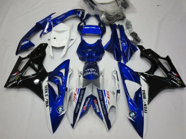 Best 2009-2014 BMW S1000RR Motorcycle Fairings - White Blue Glossy Black Virgin Atlantic UK