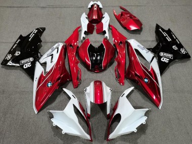 Best 2017-2018 BMW S1000RR Motorcycle Fairings - White Red Glossy Black UK