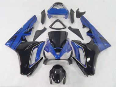 Best 2006-2008 Triumph Daytona 675 Motorcycle Fairings - Blue Glossy Black UK