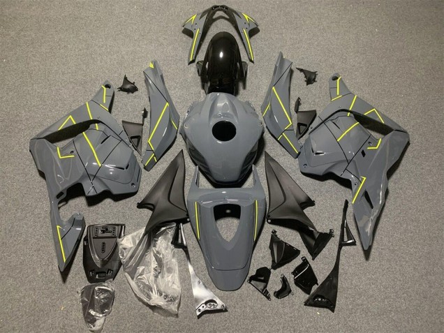 2009-2012 Honda CBR600RR Motorcycle Fairings - Dark Nardo Grey Yellow UK