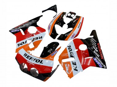 Best 1987-1989 Honda CBR400RR NC23 Motorcycle Fairings - Orange White Red Glossy Black Repsol HRC UK