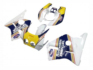Best 1987-1989 Honda CBR400RR NC23 Motorcycle Fairings - White Yellow Blue Rothmans UK