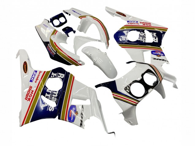 1990-1999 Honda CBR400RR NC29 Motorcycle Fairings - White Gold Red Dark Blue Rothmans UK
