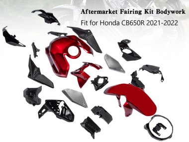 Best 2019-2022 Honda CB650R Motorcycle Fairings - Black Red UK