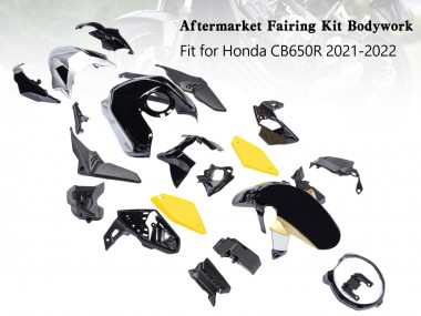 Best 2019-2022 Honda CB650R Motorcycle Fairings - Black Yellow UK