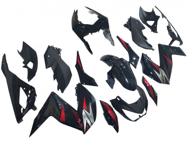 2015-2016 Kawasaki Z250/Z300 Motorcycle Fairings - Glossy Black Red Silver UK