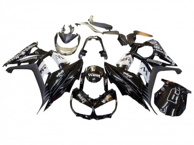 Best 2010-2016 Kawasaki Z1000SX Motorcycle Fairings - Glossy Black Gold White Mobil West UK