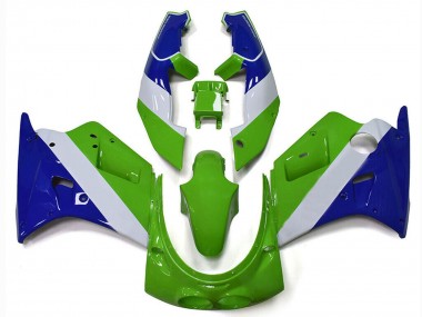 Best 1989-1990 Kawasaki ZXR250 Motorcycle Fairings - Green White Blue UK