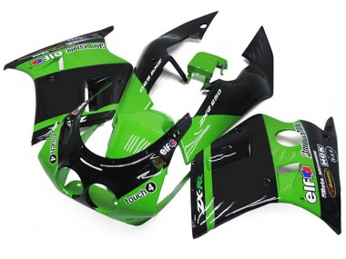 Best 1989-1990 Kawasaki ZXR250 Motorcycle Fairings - Green Glossy Black Elf Touch4 Bridgestone UK