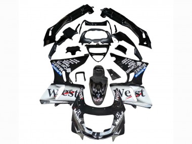 Best 1993-2007 Kawasaki ZZR400 Motorcycle Fairings - Glossy Black White West UK