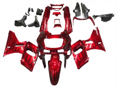 Best 1998-2003 Kawasaki ZZR600 Motorcycle Fairings - Red with Black Flame UK