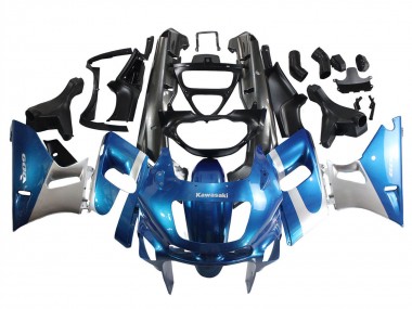 Best 1993-2007 Kawasaki ZZR400 Motorcycle Fairings - Blue Silver Black UK