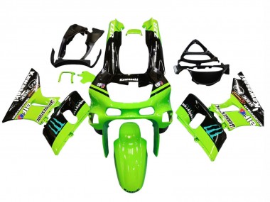 Best 1998-2003 Kawasaki ZZR600 Motorcycle Fairings - Green Glossy Black Blue Monster Elf Touch4 Bridgestone UK