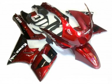 Best 1993-2007 Kawasaki ZZR400 Motorcycle Fairings - Red Glossy Black UK