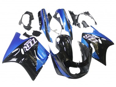 Best 1990-1992 Kawasaki ZZR1100 Motorcycle Fairings - Blue Glossy Black UK